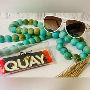 🆕 Quay High Profile Polarized White & Gold frame Brown lens Sunglasses